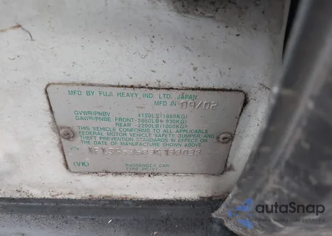 2003 Subaru Forester X z USA, uszkodzony, nr VIN JF1SG63683G738038